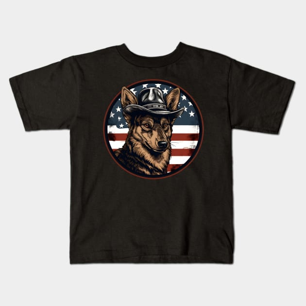 Finnish Spitz 4th of July Kids T-Shirt by NatashaCuteShop